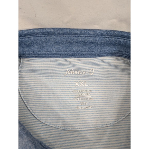 Johnnie O Shirt Mens XXL Blue UCLA Bruins Performance Polo Striped  Preppy - Picture 4 of 7